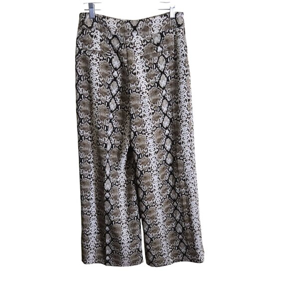 Banana Republic Wide Leg High Rise Python Print Pants Size 4 - Picture 3 of 9